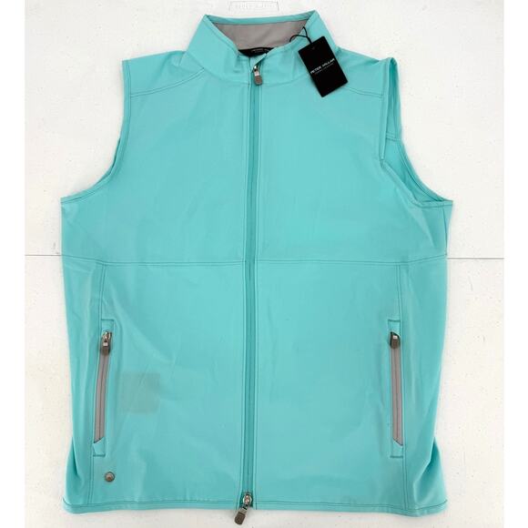 NWT Peter Millar Crown Crafted Flex Adapt Golf Vest Turquoise Blue MC24XZ02 - Picture 1 of 11